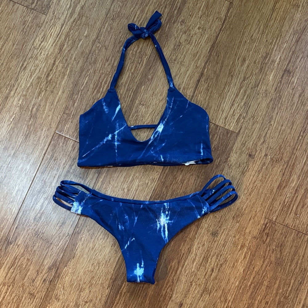 Midori Blue Tie-Dye Bikini Set